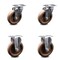 Service Caster 5 Inch High Temp Glass Filled Nylon Swivel Top Plate Caster Set with 2 Rigid SCC-20S514-GFNSHT-TP2-2-R-2 - alternate 1